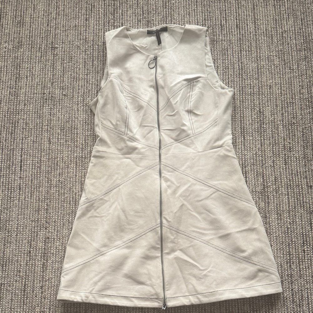 BCBGMaxAzria Cream Sleeveless Mini Dress